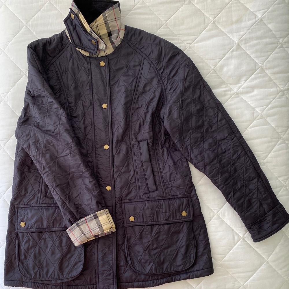 Barbour Womens Beadnell Polarquilt Jacket Navy Blue Size US 12